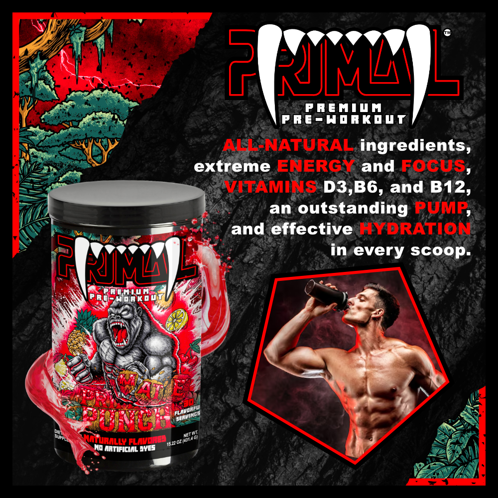 PRIMAL Premium Pre-Workout Powder (Primate Punch Flavor)