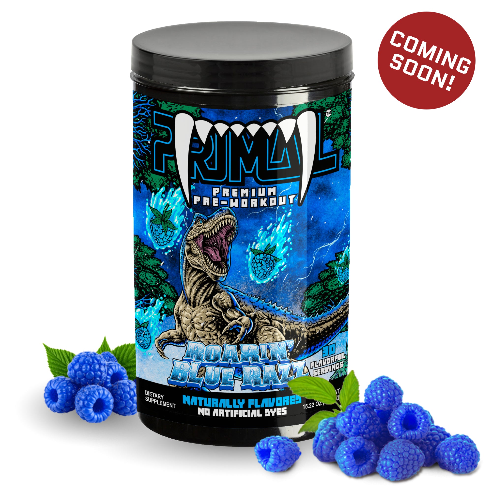 PRIMAL Premium Pre-Workout Powder (Roarin' Blue Razz Flavor)