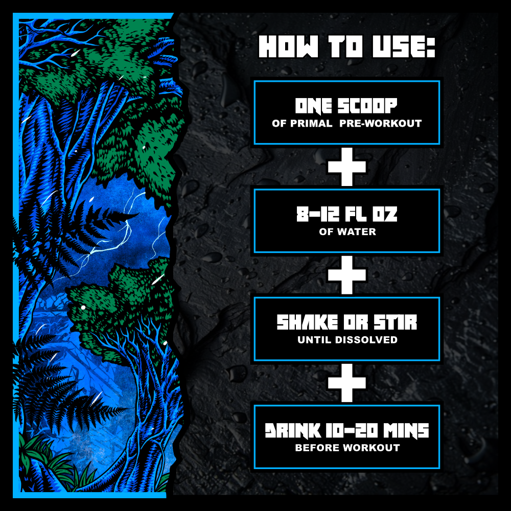 PRIMAL Premium Pre-Workout Powder (Roarin' Blue Razz Flavor)