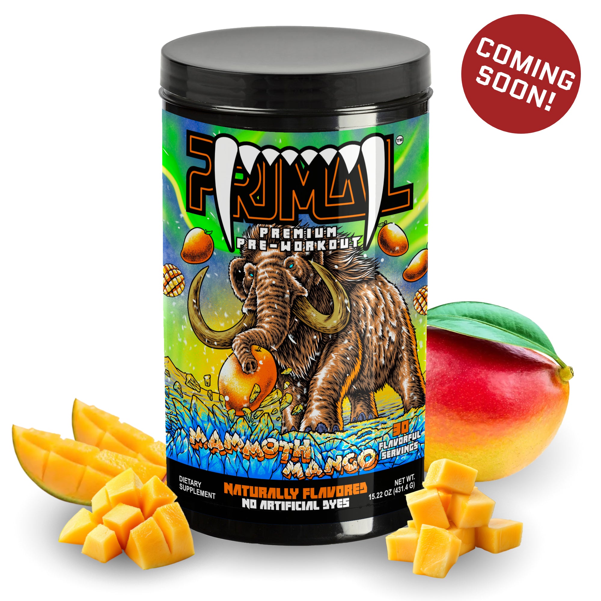 PRIMAL Premium Pre-Workout Powder (Mammoth Mango Flavor)